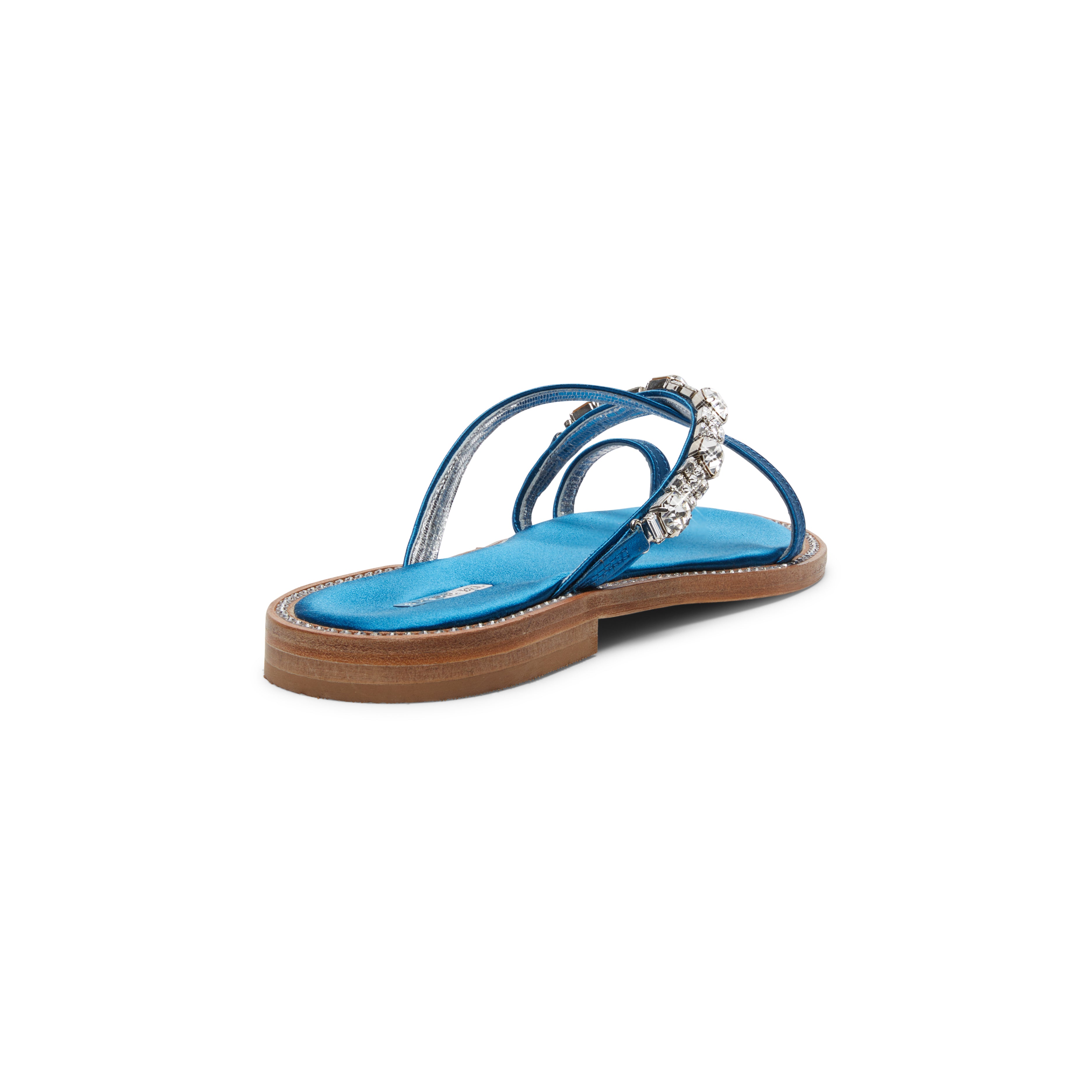 Jeweled Satin Sandals - Indigo Blue Shoes: Alma | Alexis Isabel ...