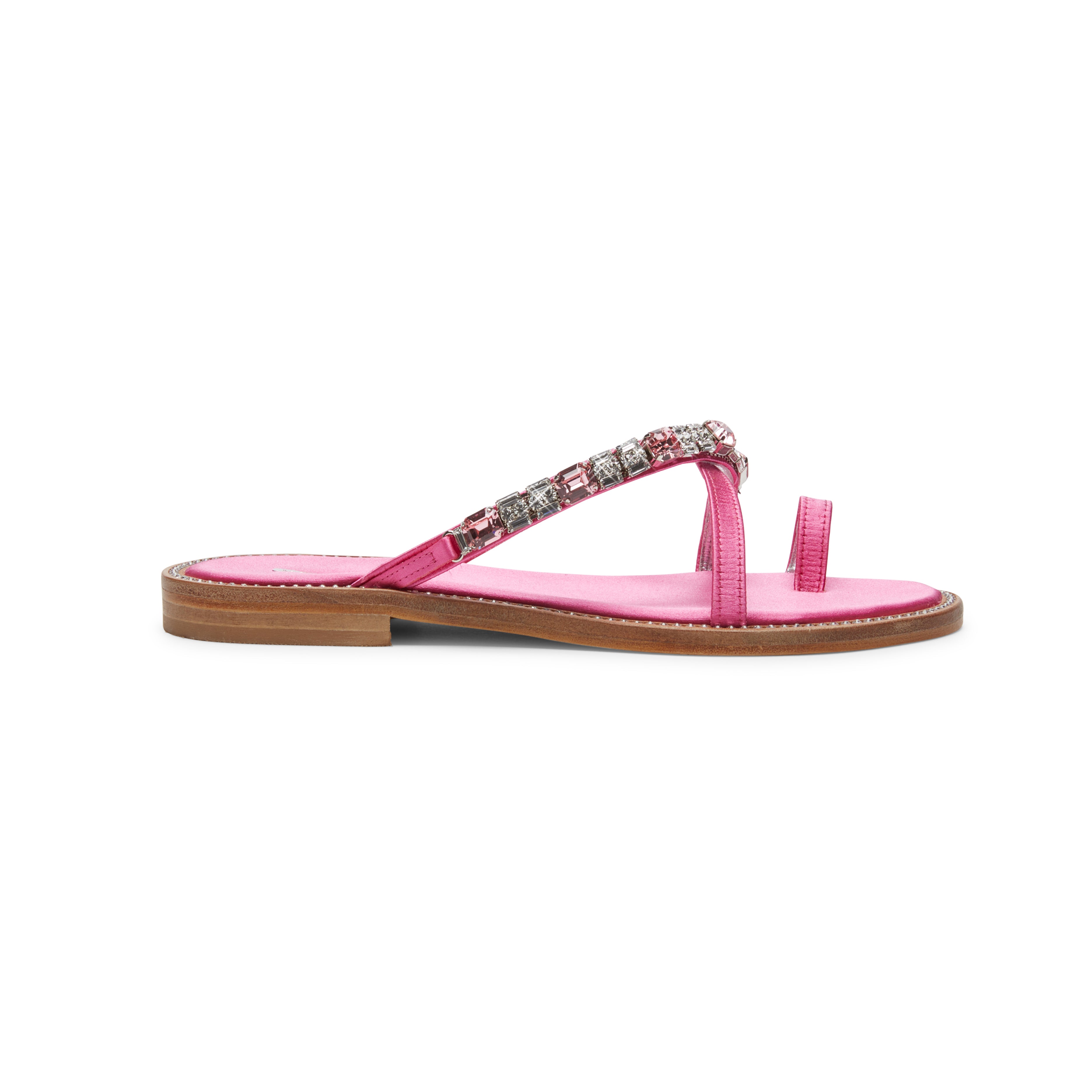 Jeweled Magenta Sandals - Satin Shoes: Alma | Alexis Isabel – Alexis Isabel